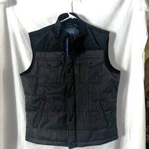 NEW Mens Apt 9 Full Zip Premier Flex Quilted Puffer Vest Dark Gray Size Large
